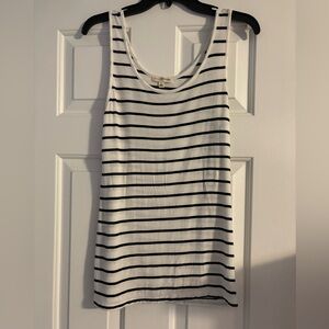 Zenana Outfitters Black and White Striped Tank Top